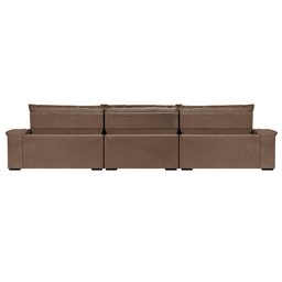 Sofá Retrátil e Reclinável 4,15m Molas Ensacadas Cama inBox Big Space com Bordado 3D Velusoft - 6