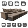 Sofá Retrátil e Reclinável 4,15m Molas Ensacadas Cama inBox Big Space com Bordado 3D Velusoft - 3