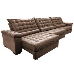 Sofá Retrátil e Reclinável 4,15m Molas Ensacadas Cama inBox Big Space com Bordado 3D Velusoft - 7