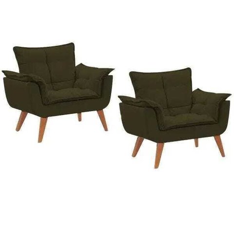 Kit 2 Poltronas Decorativas Opala Suede