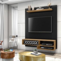 Painel Suspenso 1.2 para TV até 50 Polegadas Sala de Estar Yoko Preto/Freijó - Gran Belo - 5