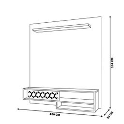 Painel Suspenso 1.2 para TV até 50 Polegadas Sala de Estar Yoko Preto/Freijó - Gran Belo - 2