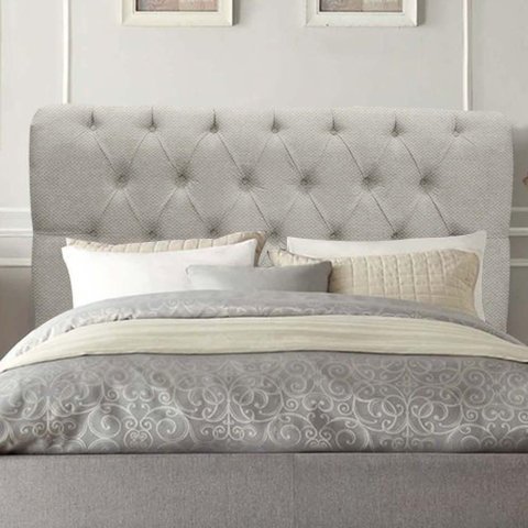 Cabeceira Estofada Solteiro 100cm Paris Linho Bege - D a Decor
