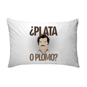 Fronha Para Travesseiros Nerderia e Lojaria pablo escobar plato o plumo colorido