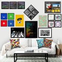 Ver imagem 3 de Quadro Decorativo 23x33cm Nerderia e Lojaria branco carinha azulbranco