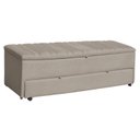Ver imagem 1 de Calçadeira Baú Sapateira 140cm Ayla Suede Tampo Reto