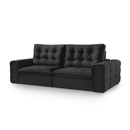 Sofá Retrátil e Reclinável Galliano 2,10m - Fortbello Estofados:preto - 4