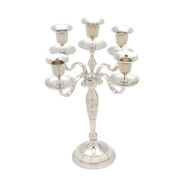 Castiçal 5 Velas de Latão com Zamac 32cm Rojemac - 2