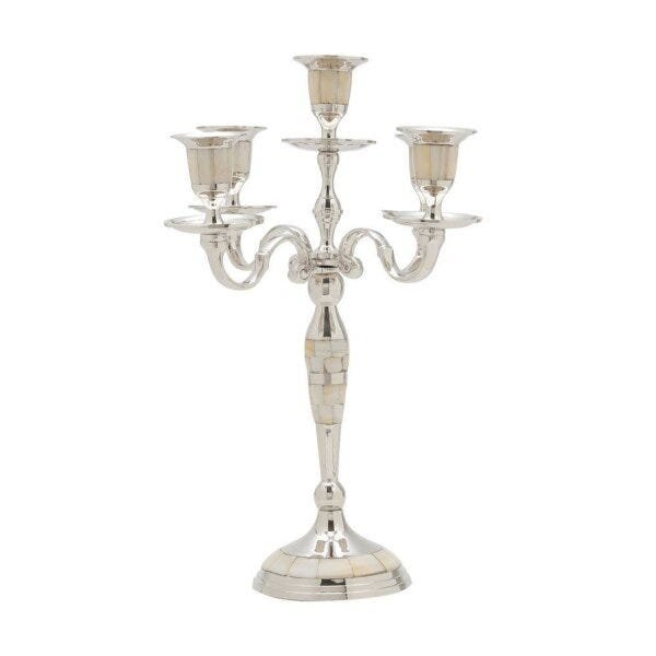 Castiçal 5 Velas de Latão com Zamac 32cm Rojemac - 1