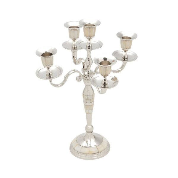 Castiçal 5 Velas de Latão com Zamac 32cm Rojemac - 3