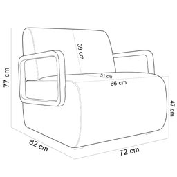 Poltrona Decorativa Orgânica Bruxelas K01 Bouclê Bege - Lyam Decor - 5