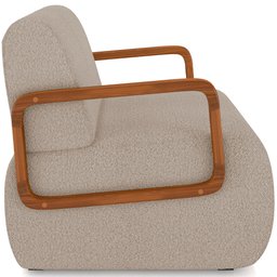 Poltrona Decorativa Orgânica Bruxelas K01 Bouclê Bege - Lyam Decor - 6