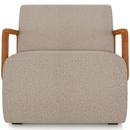 Poltrona Decorativa Orgânica Bruxelas K01 Bouclê Bege - Lyam Decor - 3