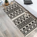 Ver imagem 1 de Tapete Passadeira Boho Indigo 45x140cm Natural/preto - Antiderrapante