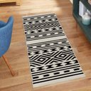 Ver imagem 6 de Tapete Passadeira Boho Indigo 45x140cm Natural/preto - Antiderrapante