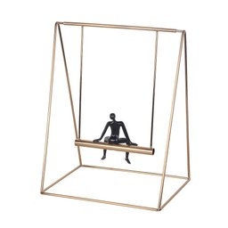 Peça Decorativa de Metal e Resina Dourada e Preto 36cm RKP0010 BTC - 1