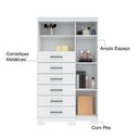 Ver imagem 3 de Multi Cômoda Marbella 1 Porta 6 Gavetas Pés Branco