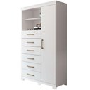 Ver imagem 1 de Multi Cômoda Marbella 1 Porta 6 Gavetas Pés Branco