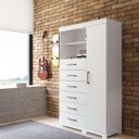 Ver imagem 2 de Multi Cômoda Marbella 1 Porta 6 Gavetas Pés Branco