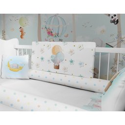 Kit berço elefantinho balãozinho azul para quarto de bebê KT23 - 3