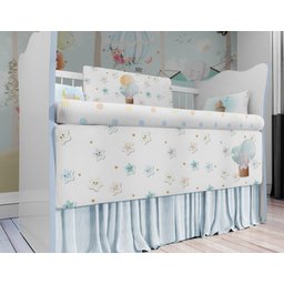 Kit berço elefantinho balãozinho azul para quarto de bebê KT23 - 4