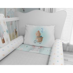 Kit berço elefantinho balãozinho azul para quarto de bebê KT23 - 2