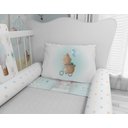 Ver imagem 2 de Kit berço elefantinho balãozinho azul para quarto de bebê KT23