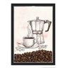 QUADRO CAIXA 33X43 PORTA GRÃOS DE CAFE Nerderia e Lojaria graos cafe maquina preto - 1