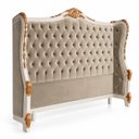 Ver imagem 3 de Cabeceira de Cama Casal Bergère Estofada em Veludo com Capitonê 155x170x22cm