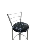 Ver imagem 3 de Kit 2 Banqueta Alta Prata Cozinha Gourmet Americana Balcão:preto Floral