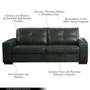 Ver imagem 3 de Sofá Decorativo 2 Lugares Turim 150cm Couro Verde G58 - Gran Belo