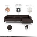 Ver imagem 3 de Sofá Bipartido Sala de Estar Kiara 292cm Chaise Direito Pés de Ferro Couro Borgonha Manchado G52 - G
