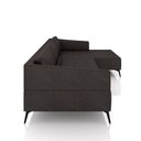 Ver imagem 5 de Sofá Bipartido Sala de Estar Kiara 292cm Chaise Direito Pés de Ferro Couro Borgonha Manchado G52 - G