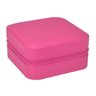 Estojo Caixinha Porta Joias Pequeno Compacto com Fecho:Rosa - 4
