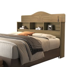 Cabeceira Queen para Box Casal 158 100% MDF 3 Nichos Vivian:‎ Amêndoa - 2