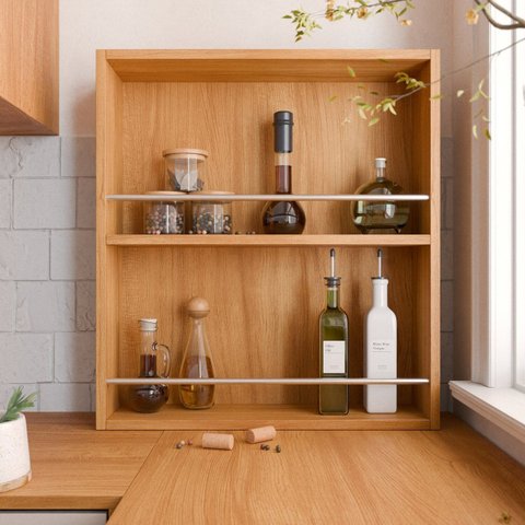 Porta Tempero para Cozinha 100% MDF Marrom/Cinamomo