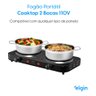 Fogão Cooktop Elgin Portátil 2 Bocas Preto 127v - 3