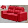 Sofá Macan 2 Lugares 1,94M Retrátil - Suede Animale Vermelho - 1