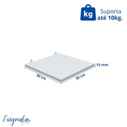 1 Prateleira Branca 30X30 Com Suporte Flutuante Mdf  Organizadora Decoração Cozinha Quarto Banheiro - 3