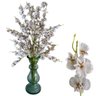 Galho Orquídea Chuva de Ouro Branca Flor Permanente 95cm - 5