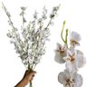 Galho Orquídea Chuva de Ouro Branca Flor Permanente 95cm - 6