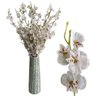 Galho Orquídea Chuva de Ouro Branca Flor Permanente 95cm - 10