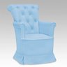 Poltrona de Amamentação Paola Fixa com Puff Azul Bebe - 1