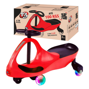 Brinquedo Gira Gira Car Fênix com Luzes Nas Rodas – Carro Giratório Infantil - Vermelho