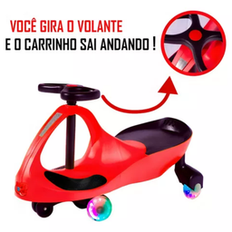 Brinquedo Gira Gira Car Fênix com Luzes Nas Rodas – Carro Giratório Infantil - Vermelho - 2