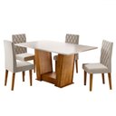 Ver imagem 2 de Mesa de Jantar 4 Lugares Floripa Mel/blonde/veludo Pastel - Viero Móveis