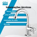 Ver imagem 2 de Torneira Lavatório Mesa Bica Alta Maruja 1130701 Viqua Cromado