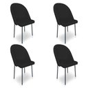 Ver imagem 1 de Kit 4 Cadeiras Poltrona de Jantar Ariel Suede Preto Pés de Ferro Preto - Pallazio