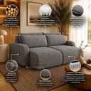 Ver mais imagens de Sofá Retrátil 3 Lugares Bouclê Apolo 190cm Chumbo