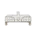 Ver imagem 3 de Porta Guardanapo de Ferro e Cristais Prateado 19cmx19cmx6cm Rojemac